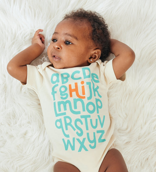 Alphabet Hi - organic bodysuit for baby – Earth Cadets