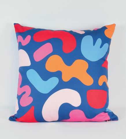 Squiggle Party - blue - 18"x18" pillow or pillow case