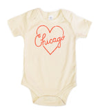 I Heart Chicago - organic bodysuit for baby