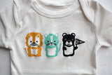 Oh My! - lions and tigers and bear baby bodysuit