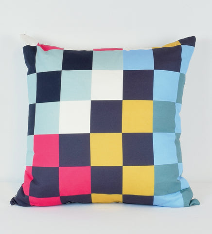 Cheeky Checkers, Double Sided - magenta - 16"x16" pillow or pillow case