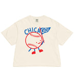 ChicaGO Baseball! - adult boxy fit shirt, red and blue