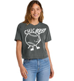 ChicaGO Baseball! - adult boxy fit shirt, grey and white