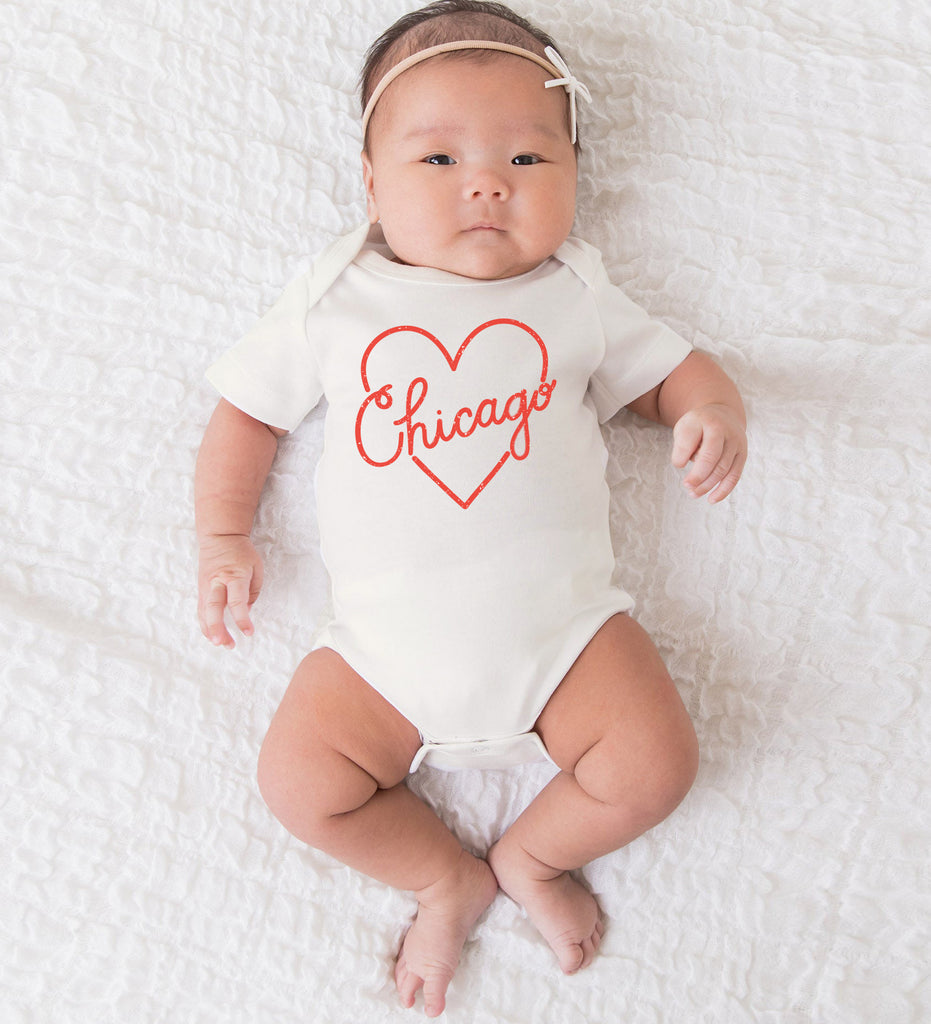 I Heart Chicago - organic bodysuit for baby