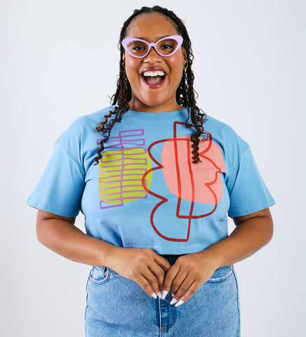 Cloud Ladder - adult crop shirt