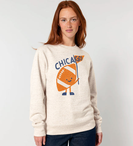 Go Chicago!- adult, unisex fit, football sweatshirt