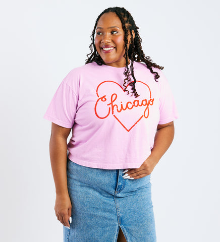 Heart Chicago - adult crop/boxy fit top