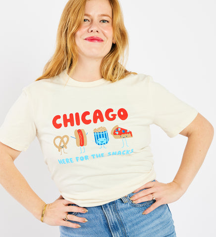 Chicago Here for the Snacks - adult t-shirt, unisex fit