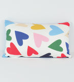 Happy Hearts - 12"x20" pillow or pillow case