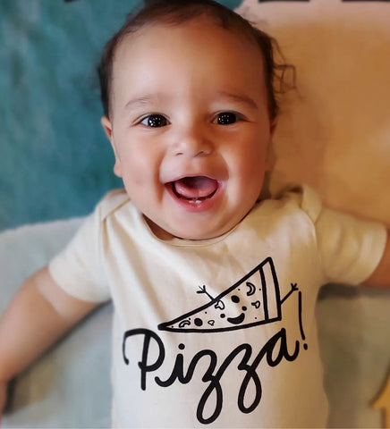 Pizza - organic bodysuit for baby