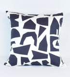 Shapes Ahoy - black and white  - 18"x18" pillow or pillow case