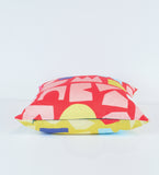 Shapes Ahoy - red/chartreuse - 18"x18" pillow or pillow case