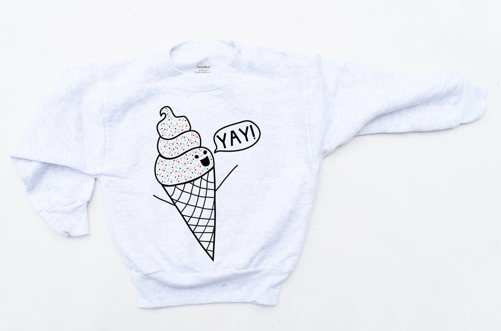I Scream for Ice Cream - kids sweatshirt, heather grey