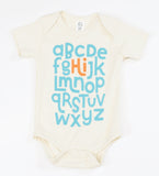 Alphabet Hi - organic bodysuit for baby